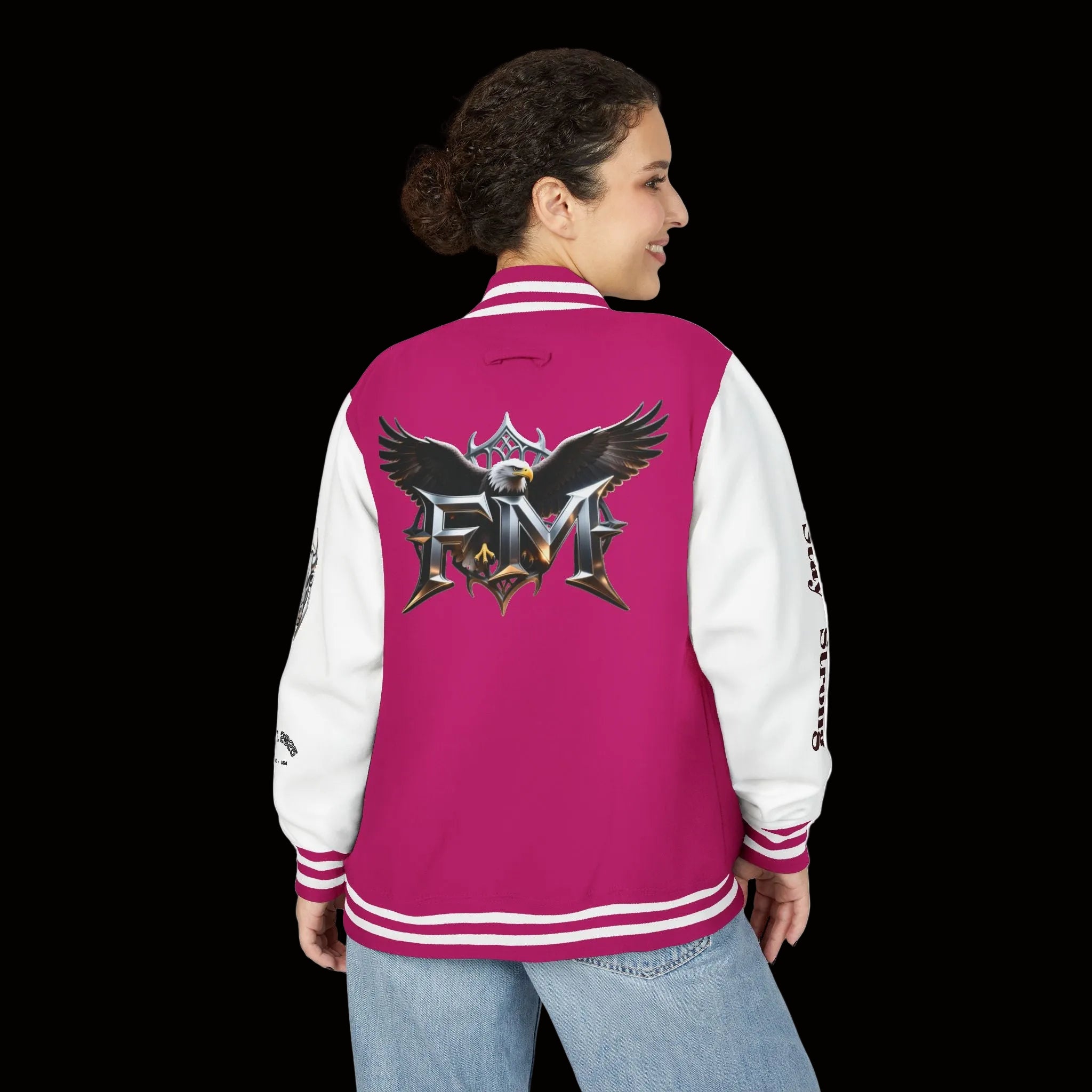 Freak Mode Varsity Jacket — Premium Letterman Jacket with Metallic FM Eagle Design