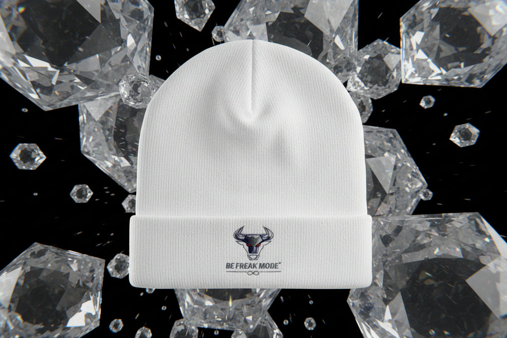Embroidered Bull Skull Beanie — Premium Knit Winter Hat | Be Freak Mode