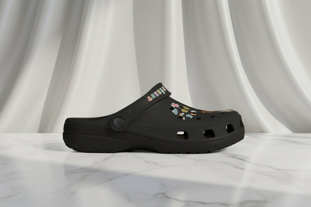 Dog Portrait EVA Clogs — Cute Paws & Confetti Slip-On Shoes