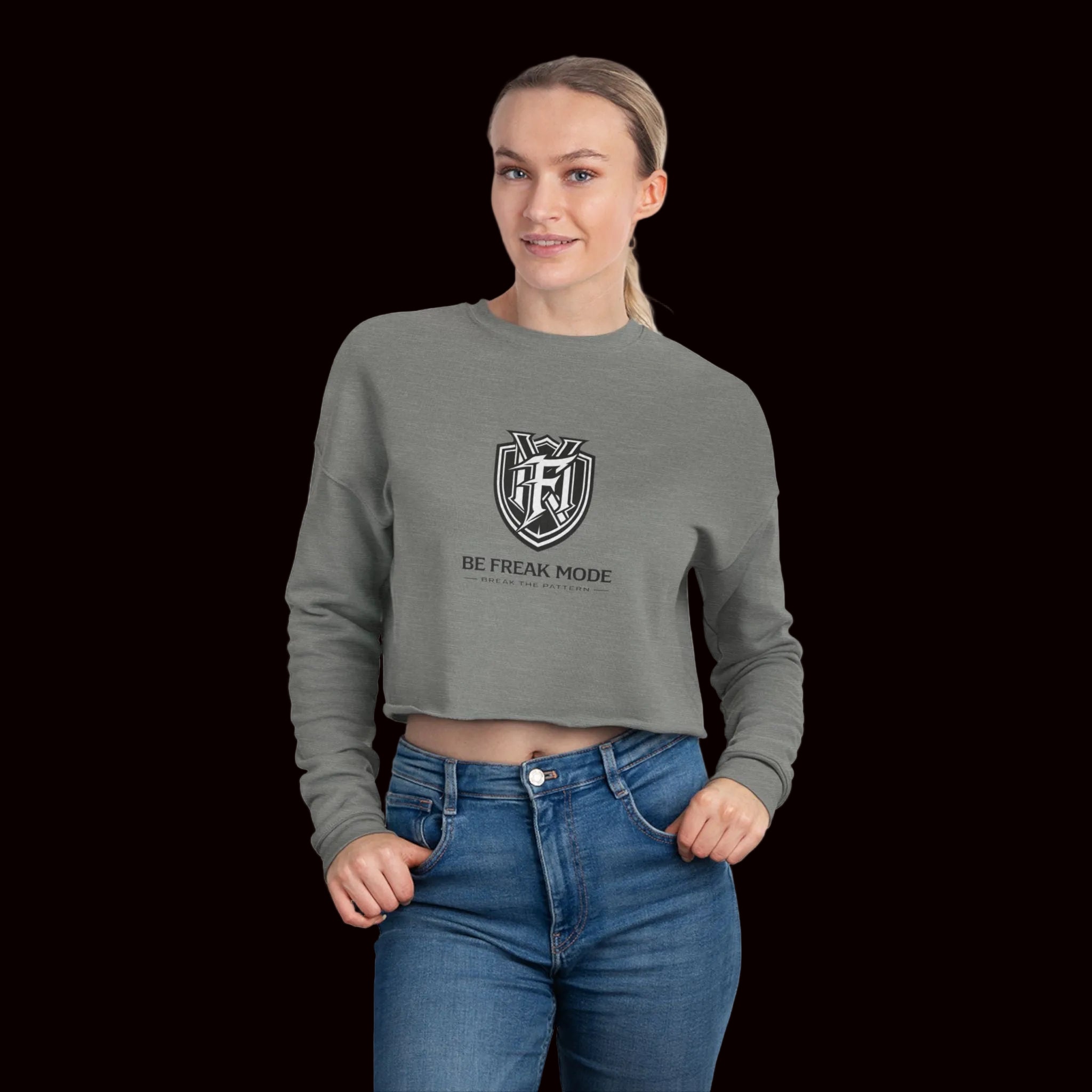 Be Freak Mode™ Cropped Sweatshirt – Break the Pattern | Empowered Streetwear