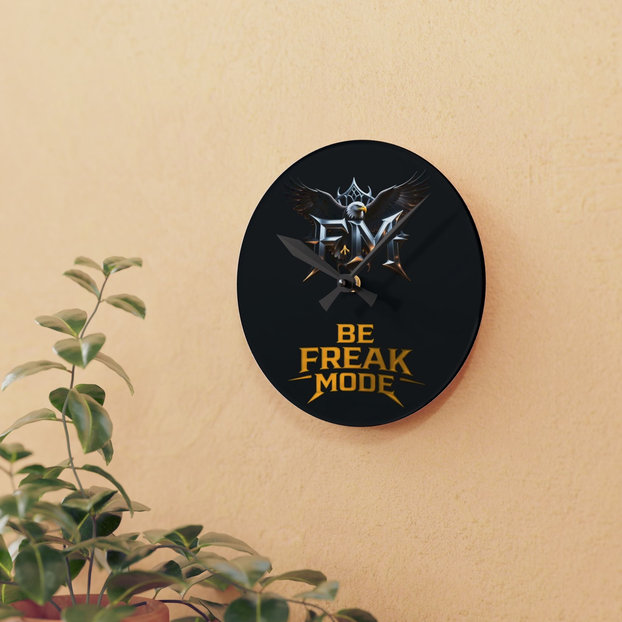 Acrylic Wall Clock — 'Be Freak Mode' Eagle Design
