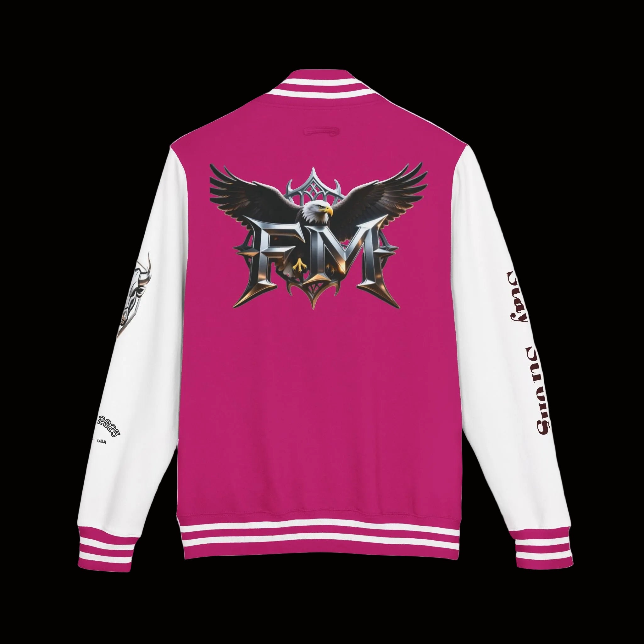 Freak Mode Varsity Jacket — Premium Letterman Jacket with Metallic FM Eagle Design