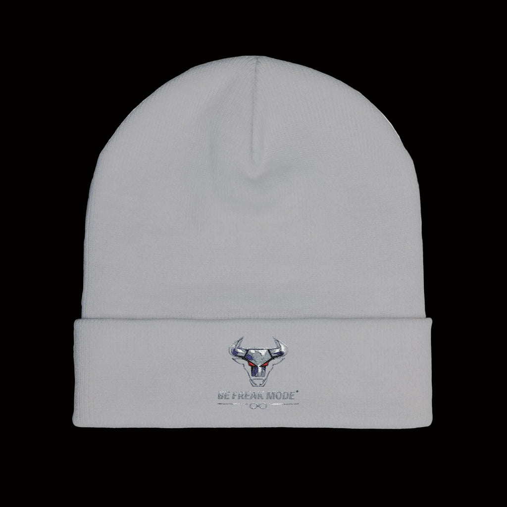 Embroidered Bull Skull Beanie — Premium Knit Winter Hat | Be Freak Mode
