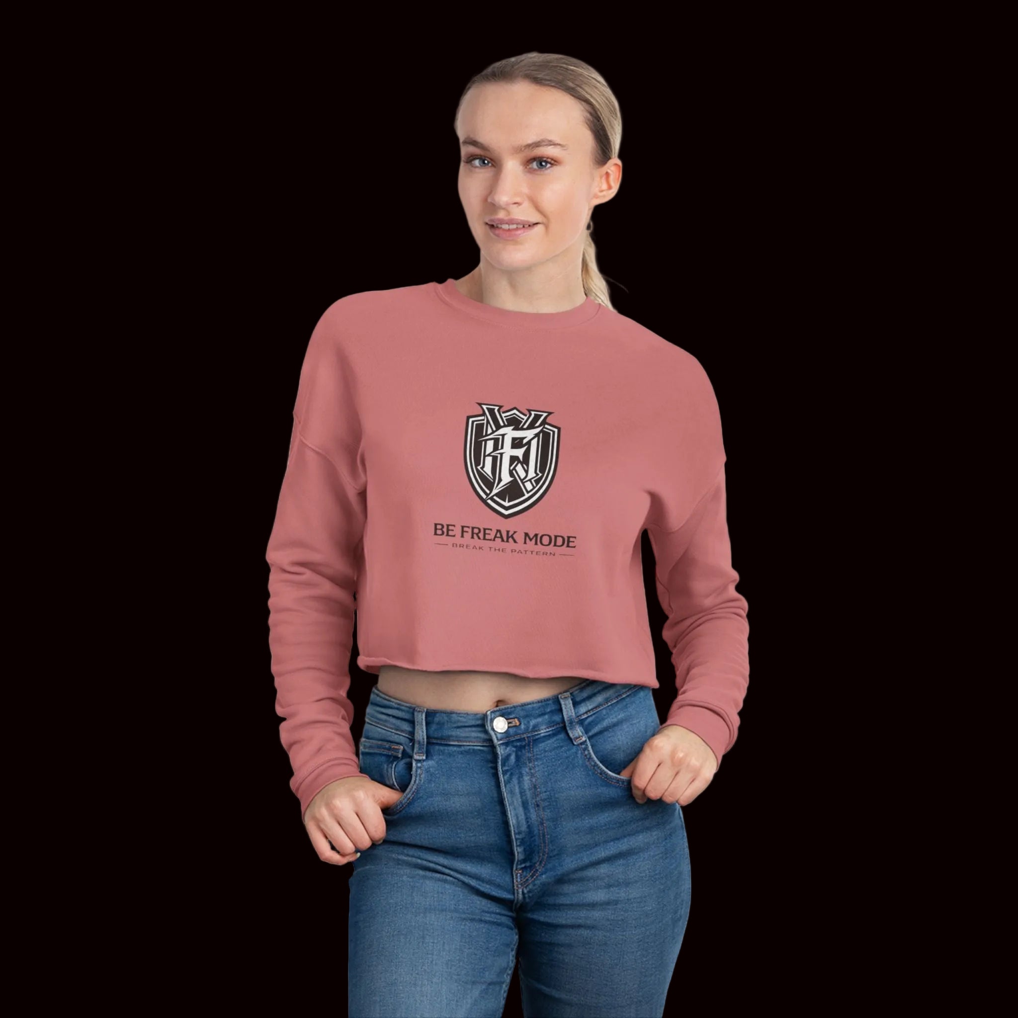 Be Freak Mode™ Cropped Sweatshirt – Break the Pattern | Empowered Streetwear