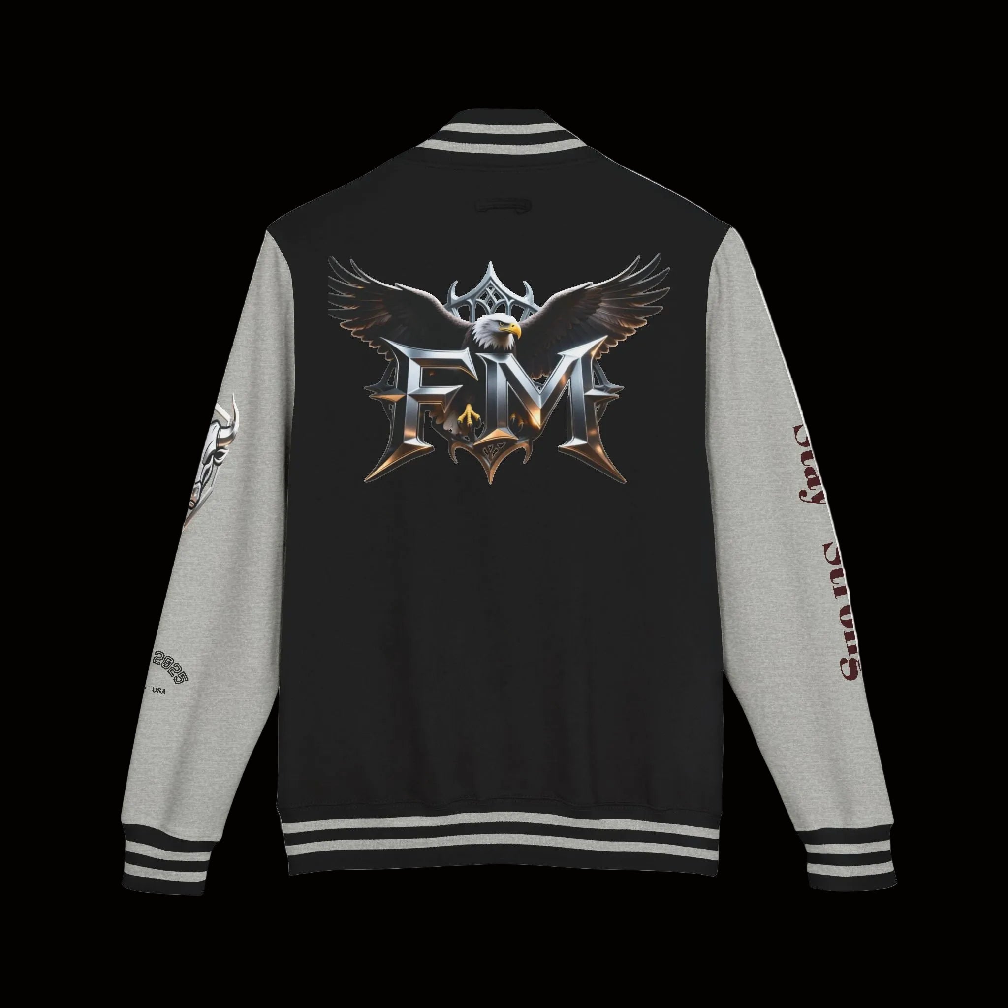 Freak Mode Varsity Jacket — Premium Letterman Jacket with Metallic FM Eagle Design