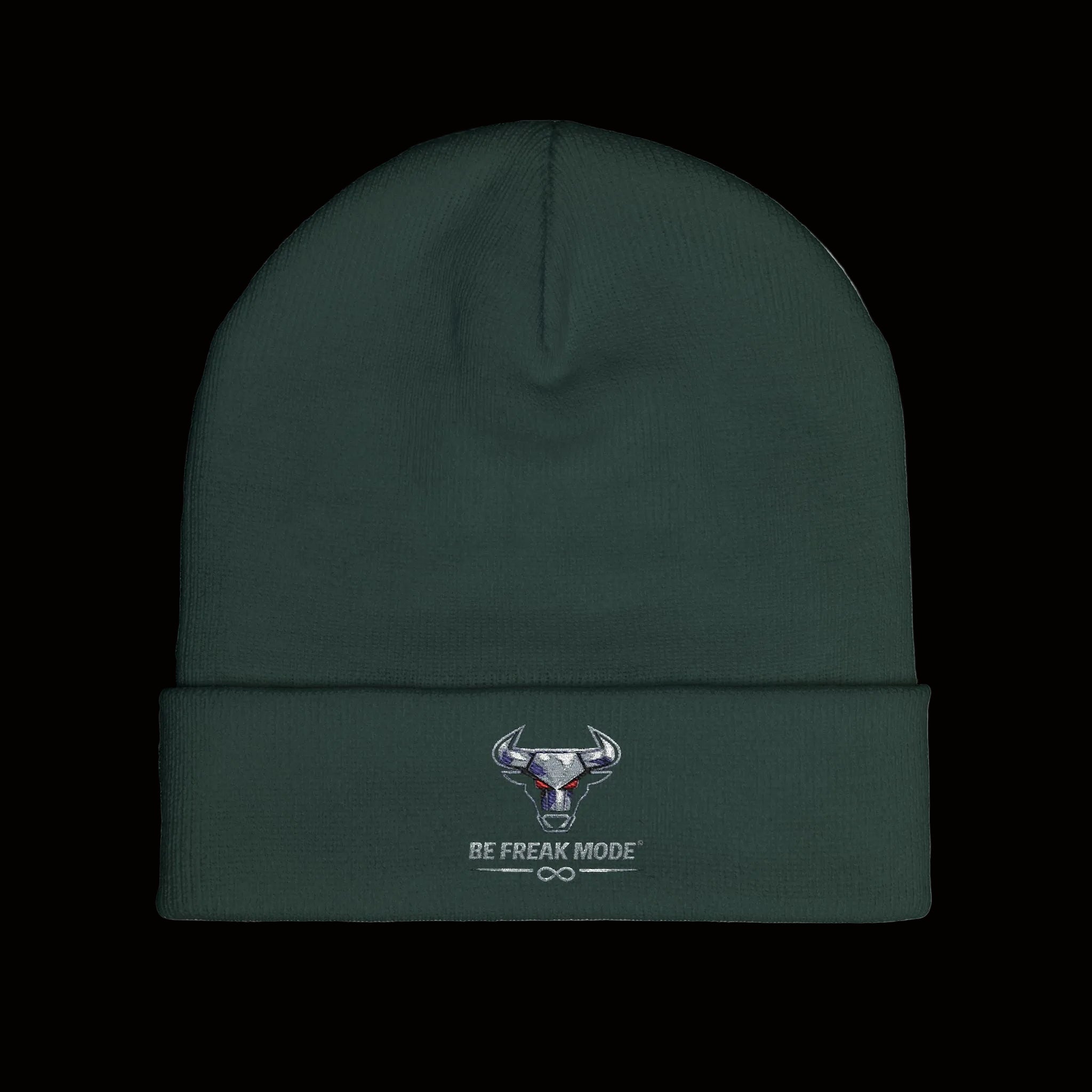 Embroidered Bull Skull Beanie — Premium Knit Winter Hat | Be Freak Mode
