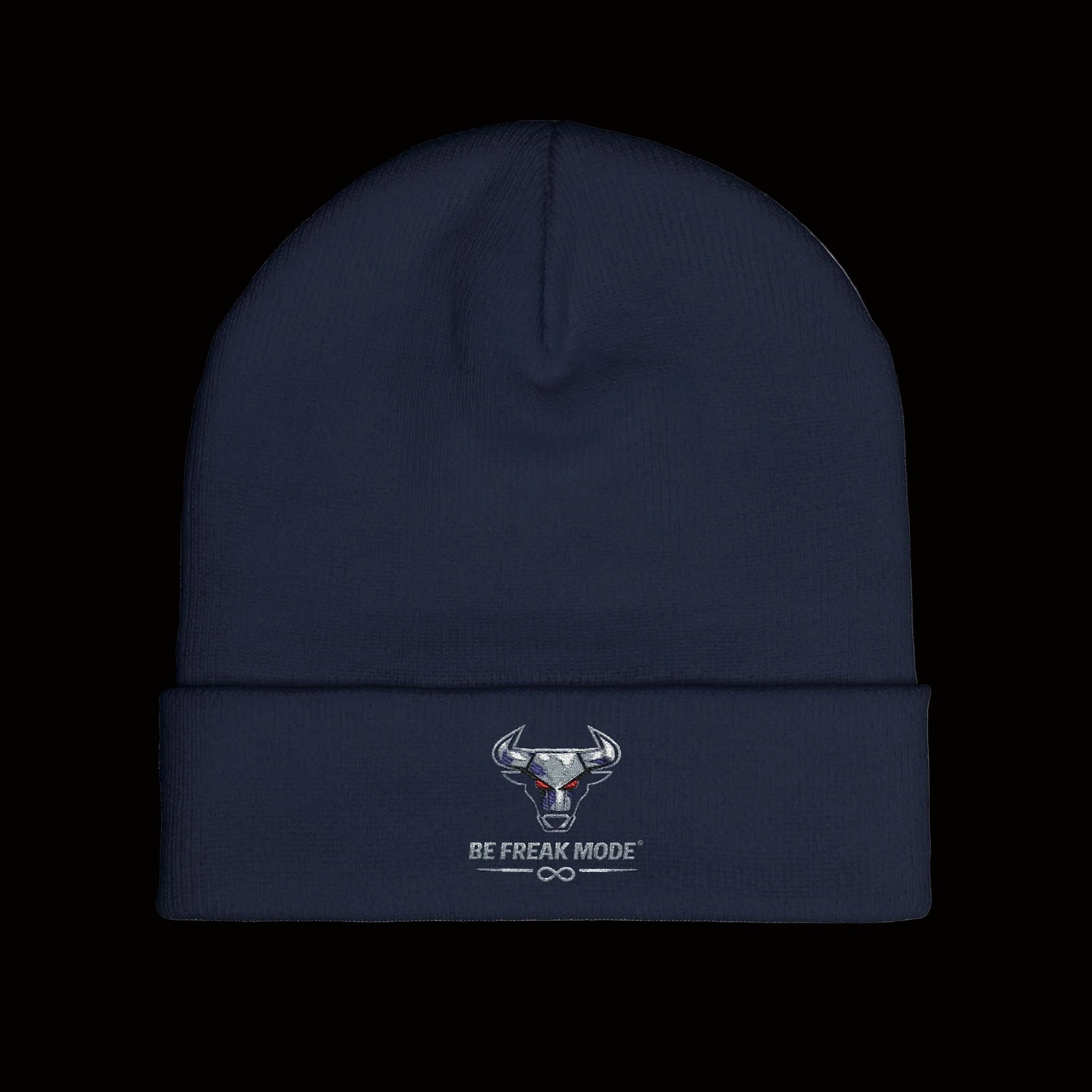 Embroidered Bull Skull Beanie — Premium Knit Winter Hat | Be Freak Mode