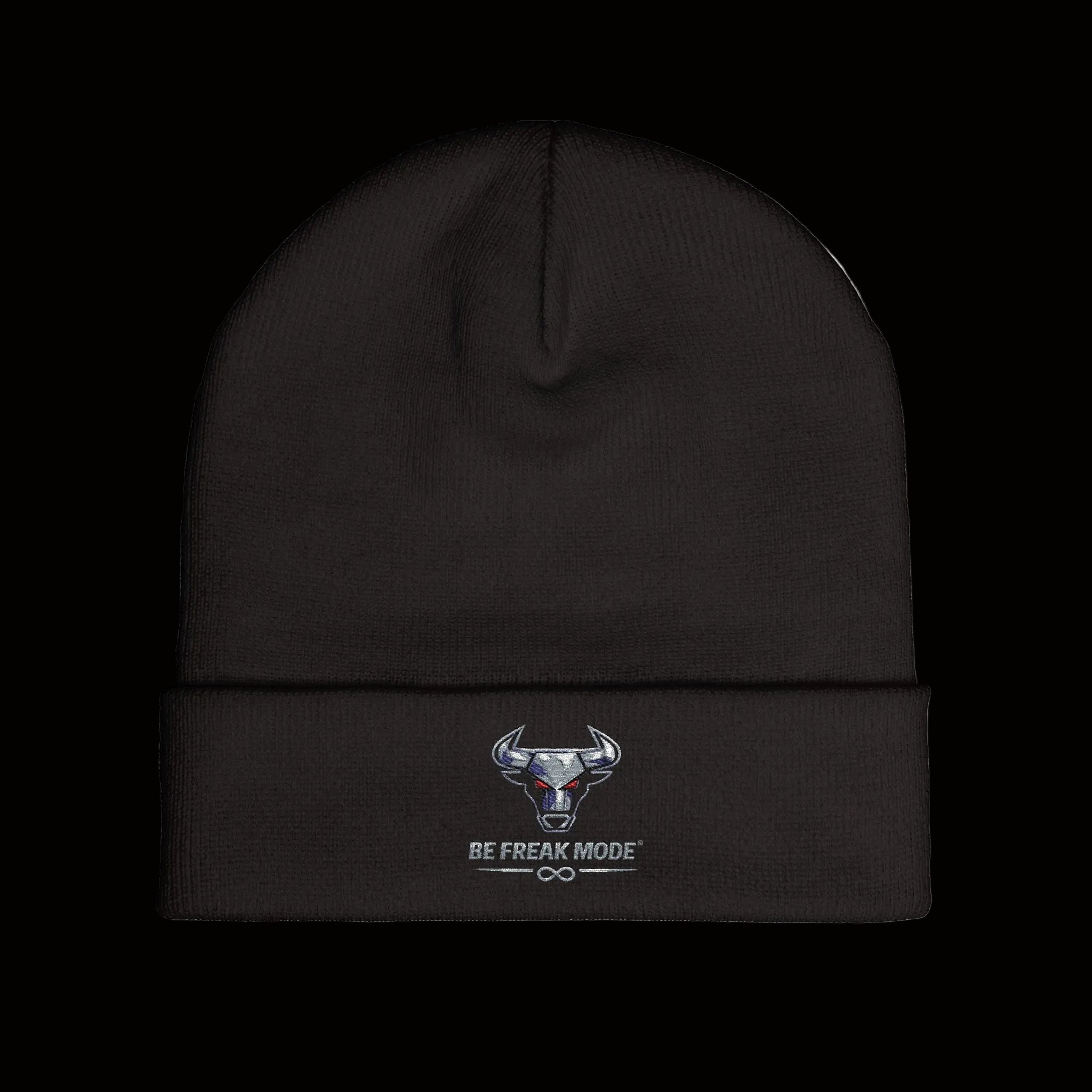 Embroidered Bull Skull Beanie — Premium Knit Winter Hat | Be Freak Mode