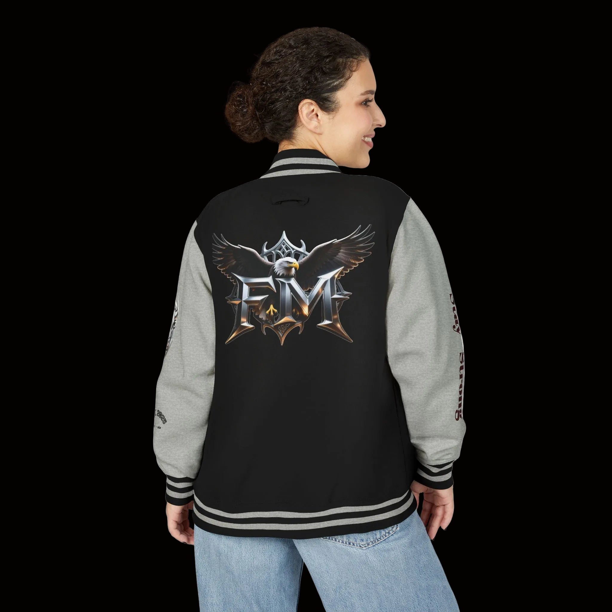 Freak Mode Varsity Jacket — Premium Letterman Jacket with Metallic FM Eagle Design