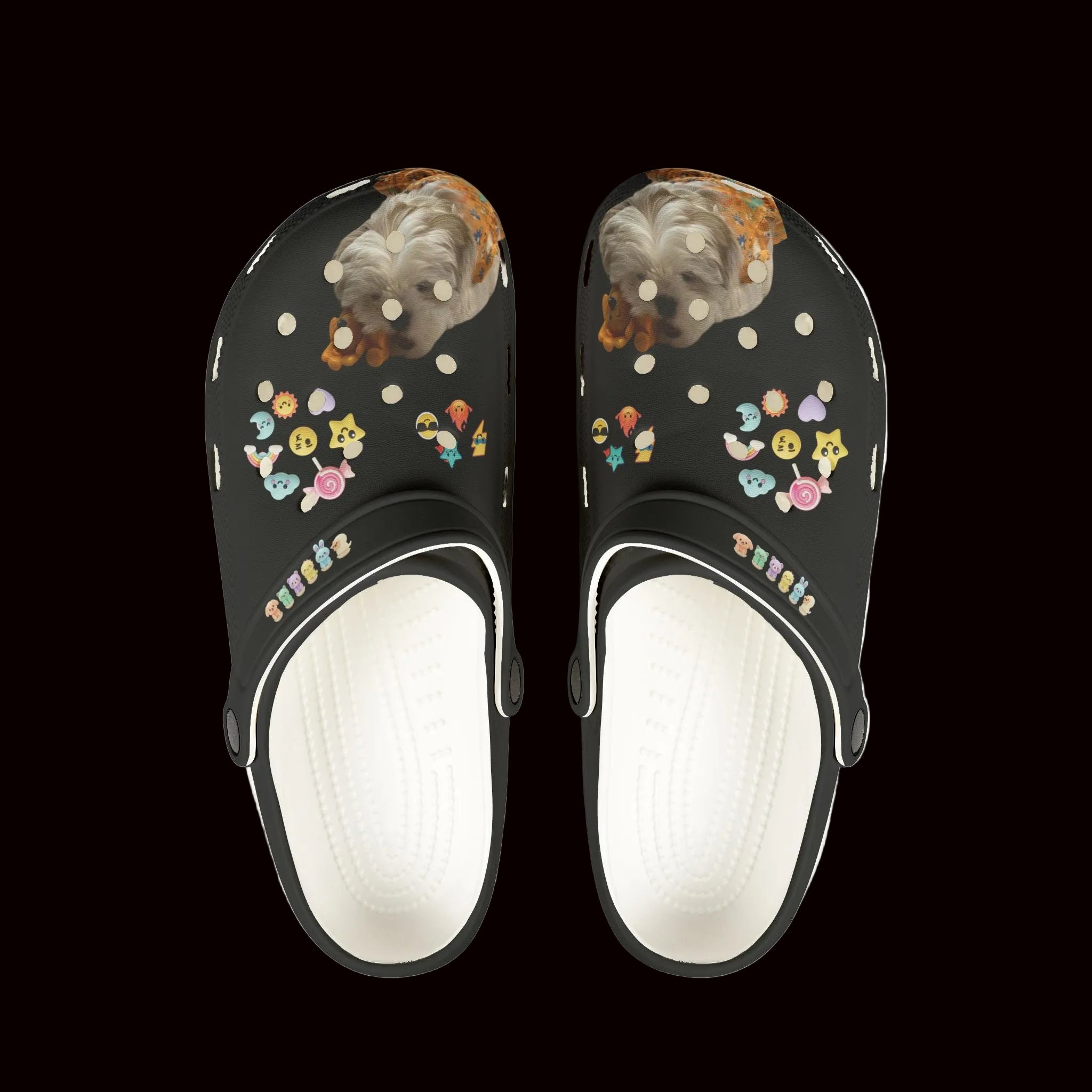 Dog Portrait EVA Clogs — Cute Paws & Confetti Slip-On Shoes