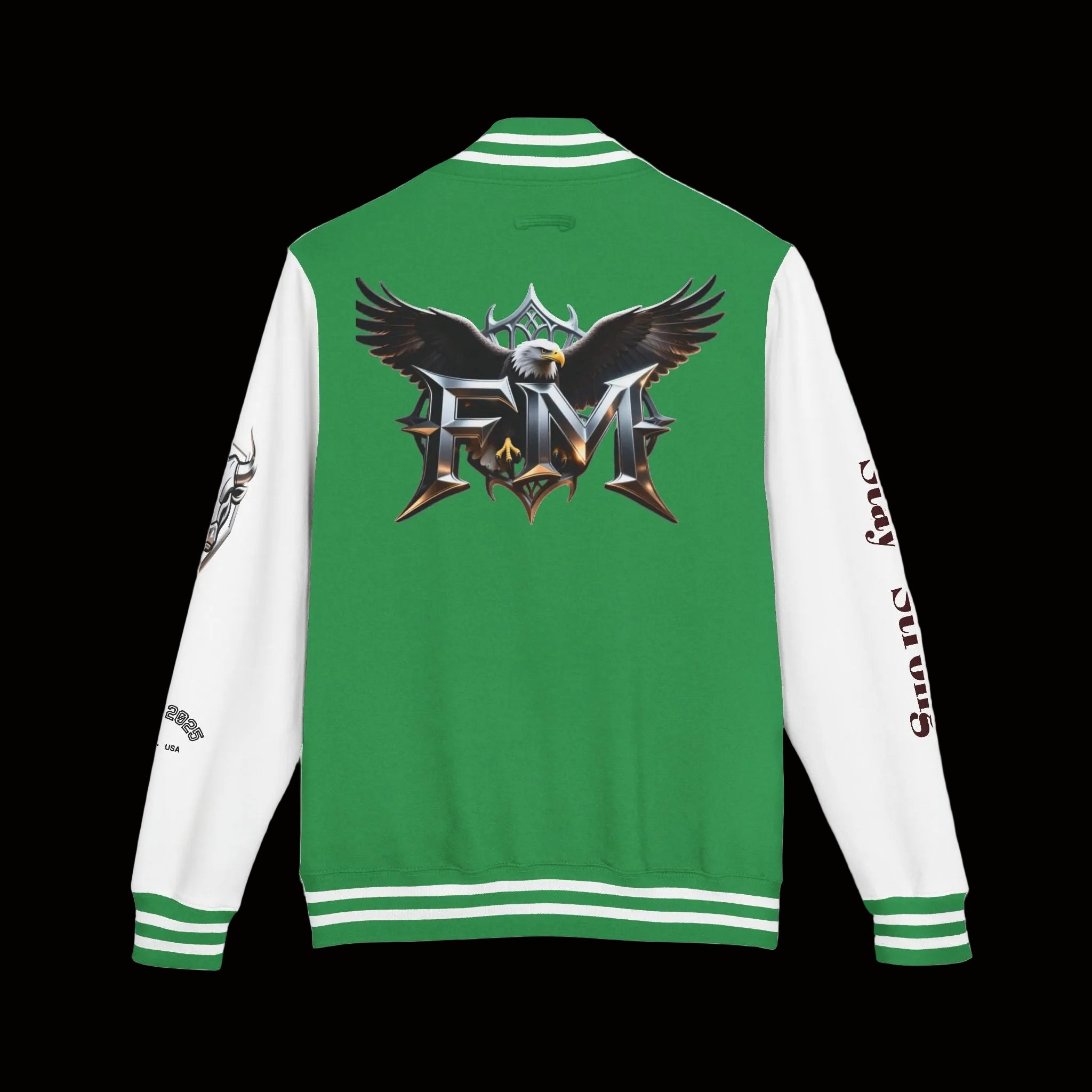 Freak Mode Varsity Jacket — Premium Letterman Jacket with Metallic FM Eagle Design