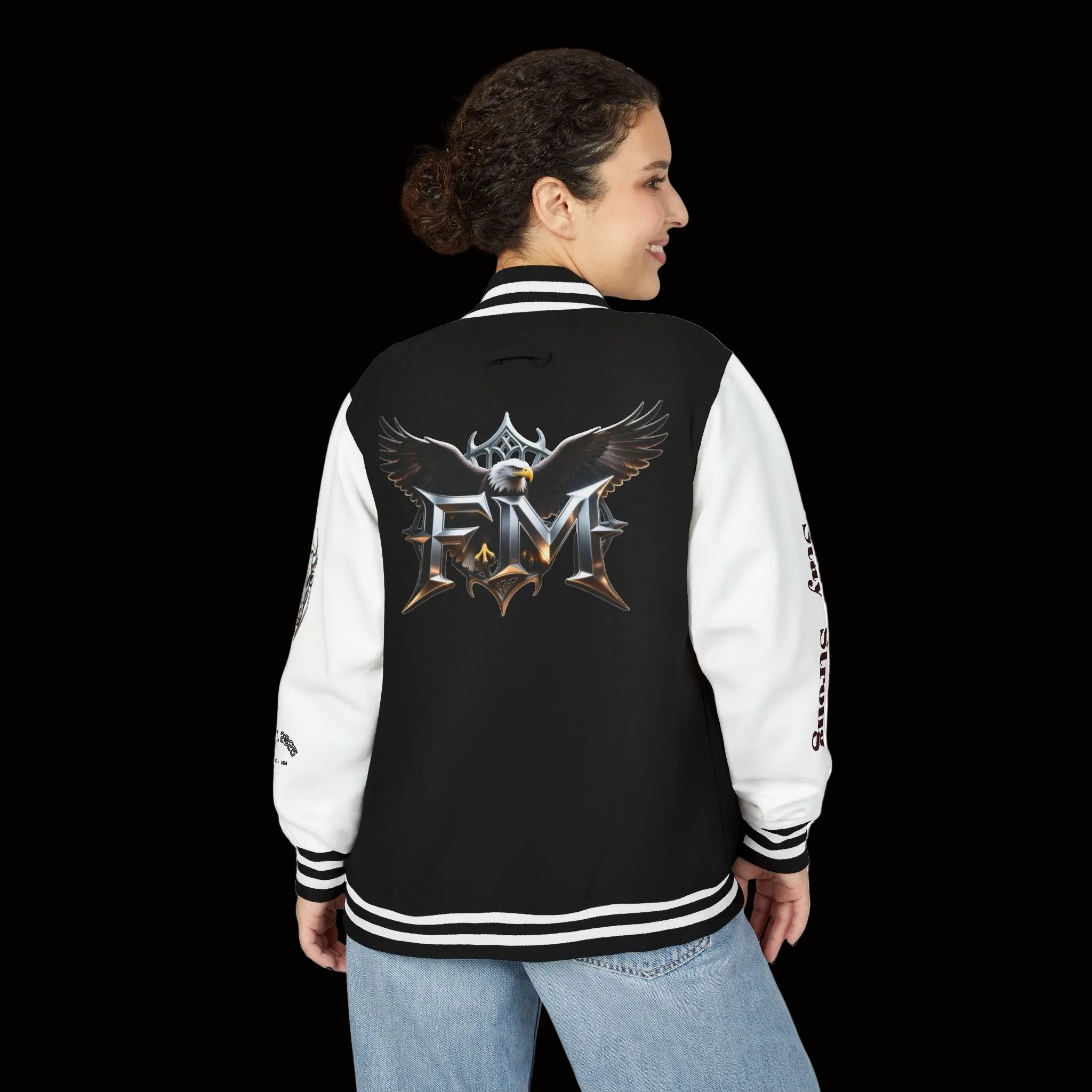 Freak Mode Varsity Jacket — Premium Letterman Jacket with Metallic FM Eagle Design