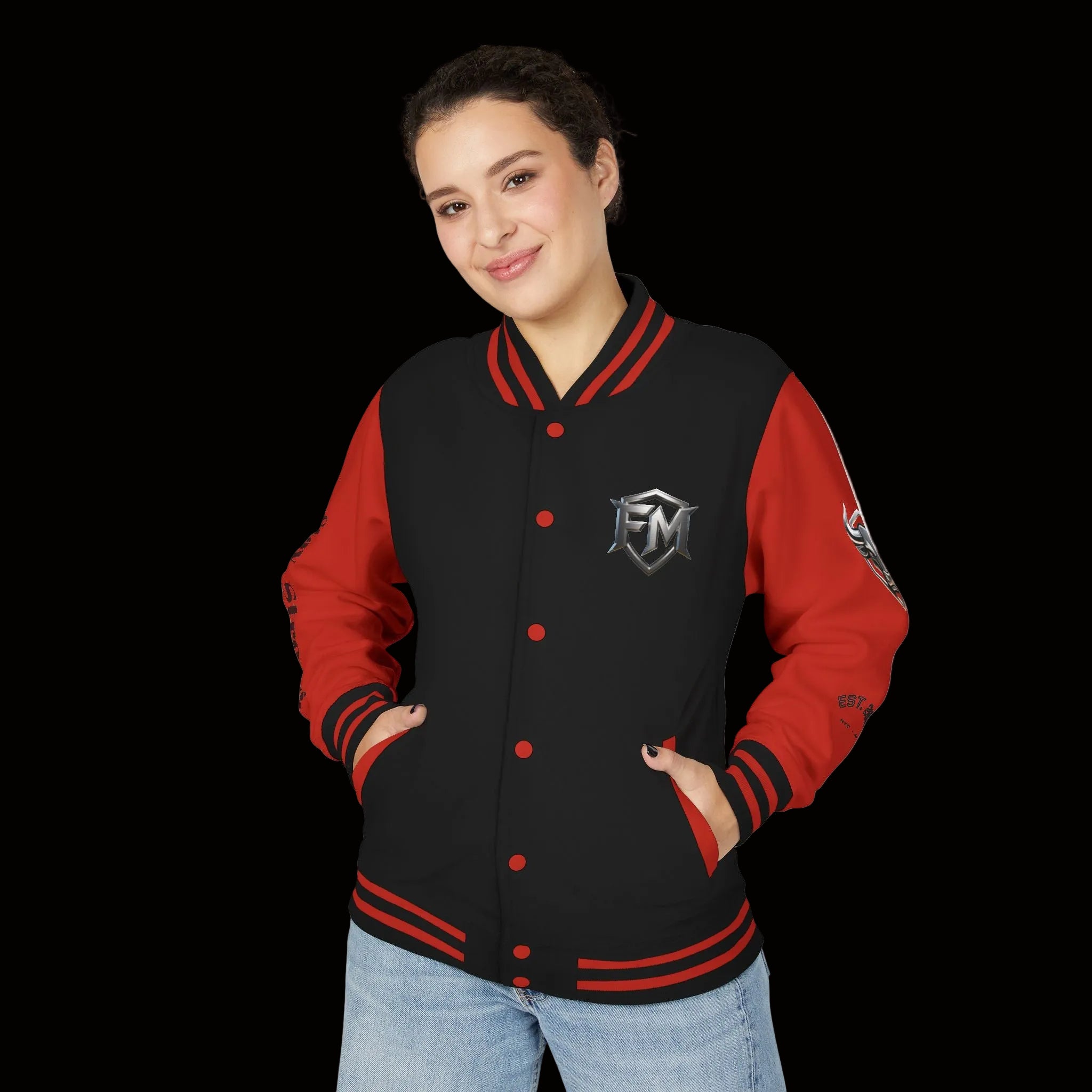 Freak Mode Varsity Jacket — Premium Letterman Jacket with Metallic FM Eagle Design